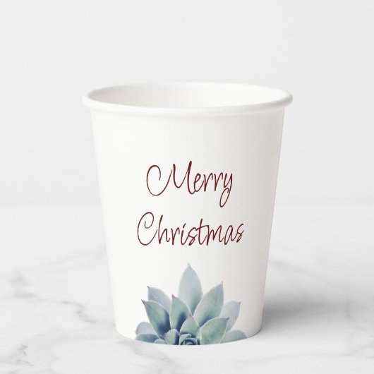 Kerstfeest Woestijn Botanische Succulent Papieren Bekers (Achterkant)