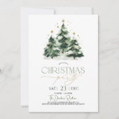 Kerstfeest Xmas Boom Groen Goud Kaart (Voorkant)
