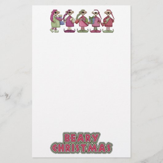 Kerstfeestartikelen met jute Beary Briefpapier (Voorkant)