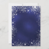 Kerstfeestblauwe zilversparren kaart (Achterkant)