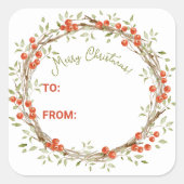 kerstfeestcadeau vierkante sticker (Voorkant)