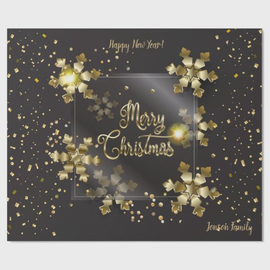 kerstfeestcadeautjes en uw wensen persoonlijk cadeaupapier (Vlak)