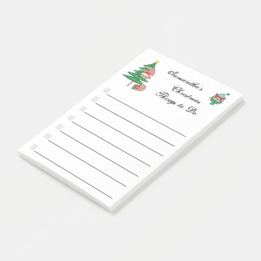 kerstfeestdag - Aangepaste checklist Po Post-it® Notes (Schuin)
