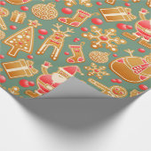 Kerstfeestdag, achtergrondpatroon cadeaupapier (Hoek)