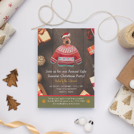 Kerstfeestdag Airedale Dog Ugly Sweater Party Kaart