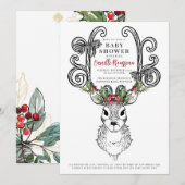 Kerstfeestdag Baby shower Kaart (Voorkant / Achterkant)