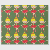 Kerstfeestdag Ballerina Cadeaupapier (Vlak)