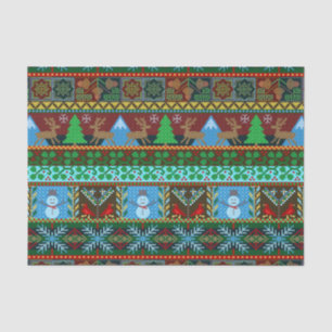 Kerstfeestdag - Bekroond Sweater Pattern Reindeer Tissuepapier