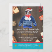 Kerstfeestdag Bernese Dog Ugly Sweater Party Kaart (Voorkant)
