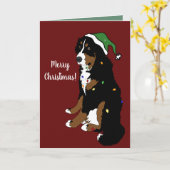 Kerstfeestdag Bernese Mountain Dog Kaart (Gele Bloem)