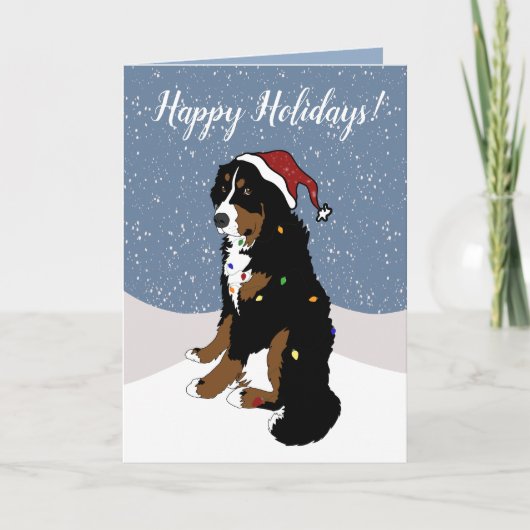 Kerstfeestdag Bernese Mountain Dog Kaart (Voorkant)