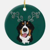 Kerstfeestdag Bernese Mountain Dog  Keramisch Ornament (Achterkant)