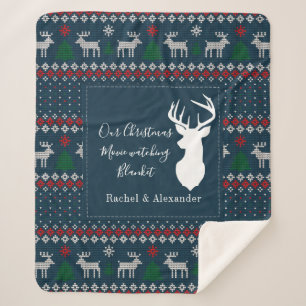 kerstfeestdag breidt patroon aan op maat sherpa deken