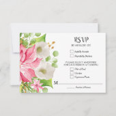 kerstfeestdag bruiloft Floral RSVP Kaartje (Voorkant)