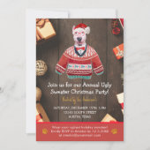 Kerstfeestdag Bull Terrier Ugly Sweater Party Kaart (Voorkant)