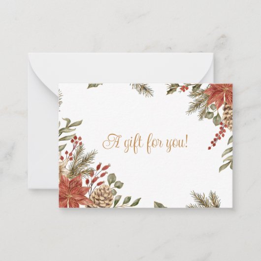 kerstfeestdag cadeaubon notitiekaartje (Voorkant)