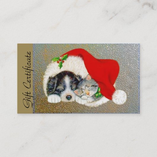 kerstfeestdag cadeaubon voor huisdieren kortingskaartje (Voorkant)