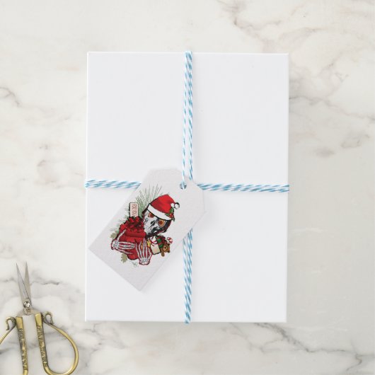 Kerstfeestdag Cadeaulabel (Met Touw)