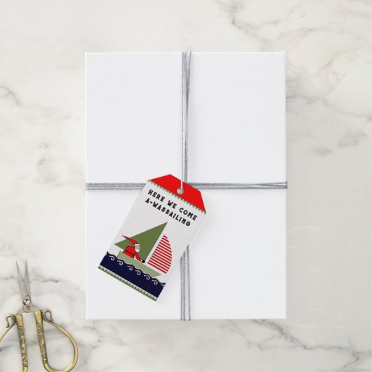 Kerstfeestdag Cadeaulabel (Met Touw)