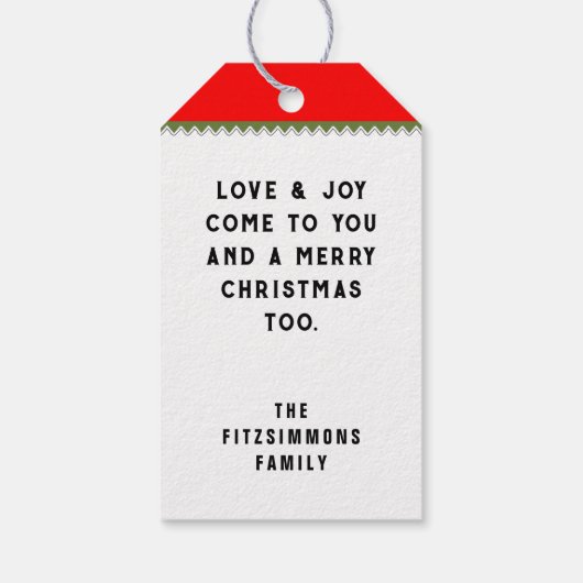 Kerstfeestdag Cadeaulabel (Achterkant)