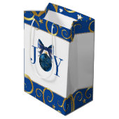 kerstfeestdag cadeautas, JOY Ornament Medium Cadeauzakje (Achterkant Gekanteld)