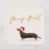 Kerstfeestdag Dachshund Dog Merry Greeting (Voorkant / Achterkant)