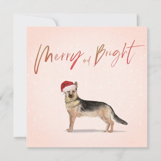 Kerstfeestdag Dog German Shepherd Greeting (Voorkant)