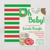 Kerstfeestdag Donut Baby Sprinkle, Shower Kaart (Voorkant / Achterkant)