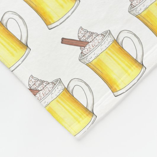 Kerstfeestdag eeg Nog Eggnog Winter Drinken Fleece Deken (Hoek)