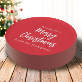 Kerstfeestdag Eenvoudig rood minimalistisch geluid Papieren Bordje