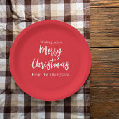 Kerstfeestdag Eenvoudig rood minimalistisch geluid Papieren Bordje