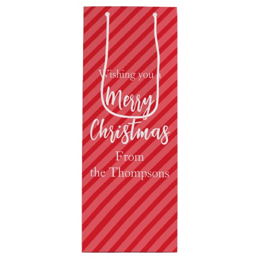 Kerstfeestdag Eenvoudig rood minimalistisch geluid Wijn Cadeautas (Voorkant)
