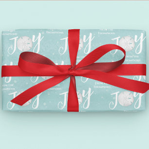 Kerstfeestdag Elegant Beach Turquoise Coastal Cadeaupapier