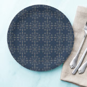 Kerstfeestdag Elegant Classic Navy Blue Papieren Bordje