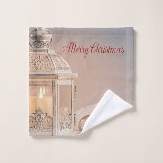 Kerstfeestdag - Elegant kerstballen, Lantern Bad Handdoek (Wasdoekje)
