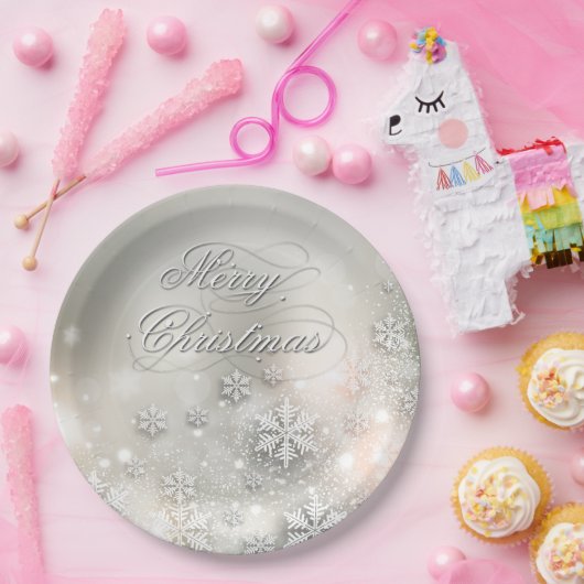 Kerstfeestdag Elegant Snowflake Bord (Feest)