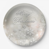 Kerstfeestdag Elegant Snowflake Bord (Voorkant)