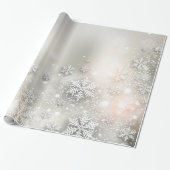 Kerstfeestdag Elegant Snowflake Cadeaupapier (Uitgerold)