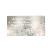 Kerstfeestdag Elegant Snowflake Etiket (Voorkant)