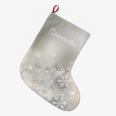 Kerstfeestdag Elegant Snowflake Grote Kerstsok (Voorkant (Hangend))