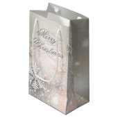 Kerstfeestdag Elegant Snowflake Klein Cadeauzakje (Voorkant Gekanteld)