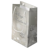 Kerstfeestdag Elegant Snowflake Klein Cadeauzakje (Achterkant Gekanteld)