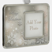 Kerstfeestdag Elegant Snowflake Lijst Ornament (Rechts)