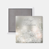 Kerstfeestdag Elegant Snowflake Magnet Magneet (Voorkant / Achterkant)