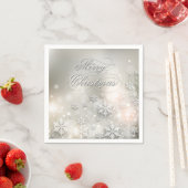 Kerstfeestdag Elegant Snowflake Napkin Servetten (Insitu)