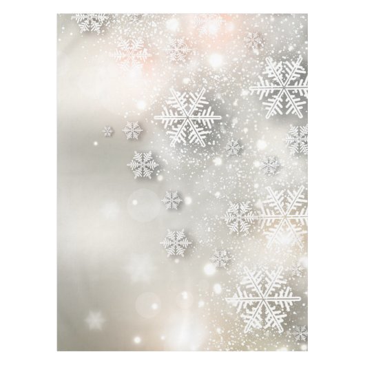 Kerstfeestdag Elegant Snowflake Tafelkleed (Voorkant)