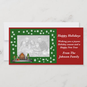 Kerstfeestdag Elf Scene-fotokaart Feestdagenkaart