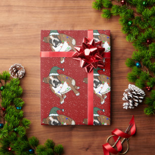 Kerstfeestdag Engelse bulledog Cadeaupapier