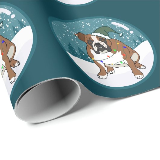 Kerstfeestdag Engelse bulledog Cadeaupapier (Rol Hoek)