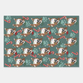 Kerstfeestdag Engelse bulledog Inpakpapier Vel (Voorkant)